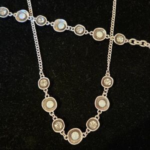 NEW Silver + Rhinestone Necklace & Bracelet